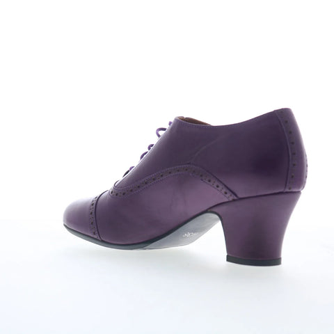 Miz Mooz Fly Womens Purple Leather Lace Up Pumps Heels Shoes