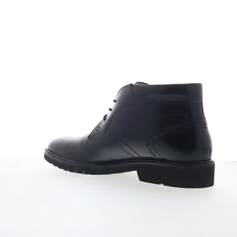 Rockport Flynn RMFLYNN Mens Black Leather Lace Up Chukkas Boots