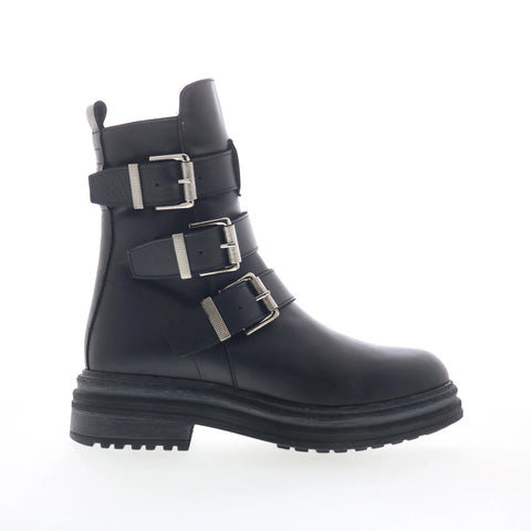 Aquatalia Follina TW5FOLA1 Womens Black Leather Zipper Ankle & Booties Boots