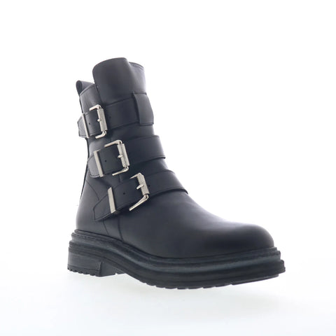 Aquatalia Follina TW5FOLA1 Womens Black Leather Zipper Ankle & Booties Boots