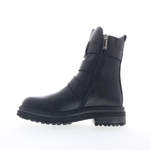 Aquatalia Follina TW5FOLA1 Womens Black Leather Zipper Ankle & Booties Boots