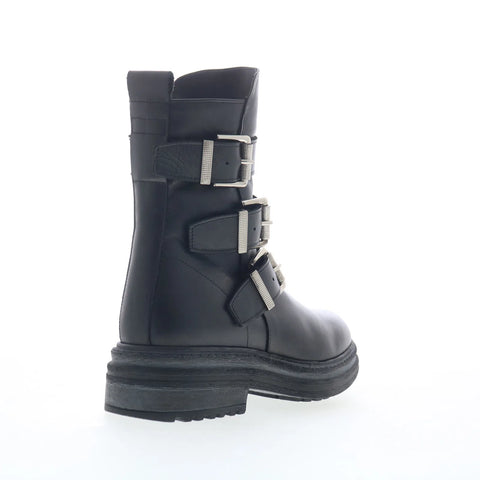 Aquatalia Follina TW5FOLA1 Womens Black Leather Zipper Ankle & Booties Boots