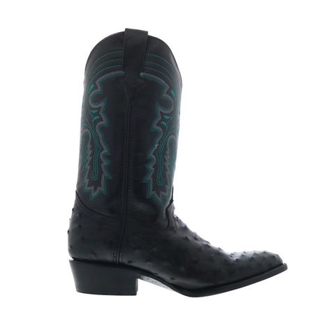 Ferrini Full Quill Ostrich R-Toe 1011104 Mens Black Cowboy Western Boots