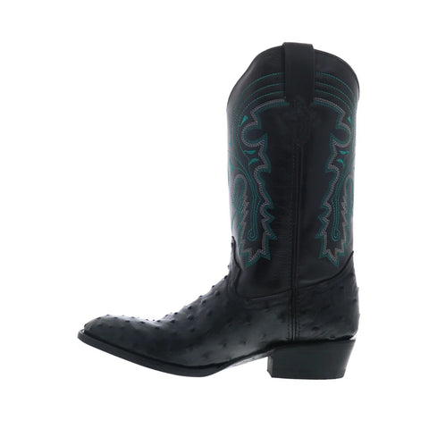 Ferrini Full Quill Ostrich R-Toe 1011104 Mens Black Cowboy Western Boots