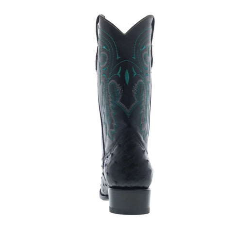 Ferrini Full Quill Ostrich R-Toe 1011104 Mens Black Cowboy Western Boots
