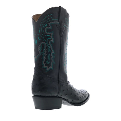 Ferrini Full Quill Ostrich R-Toe 1011104 Mens Black Cowboy Western Boots