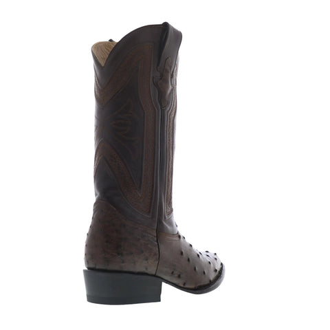 Ferrini Full Quill Ostrich R-Toe 1011107 Mens Brown Cowboy Western Boots