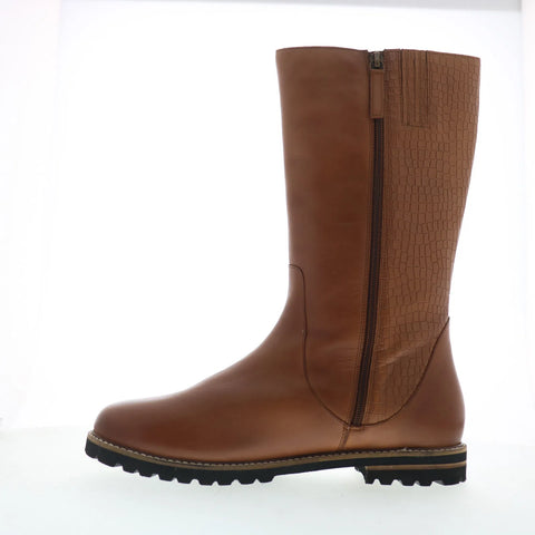 Trotters Franki T2364-215 Womens Brown Leather Zipper Casual Dress Boots