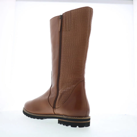 Trotters Franki T2364-215 Womens Brown Leather Zipper Casual Dress Boots