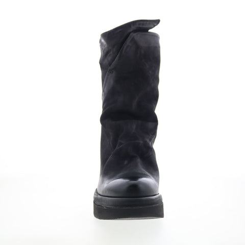 A.S. 98 Frannie Womens Black Leather Zipper Ankle & Booties Boots