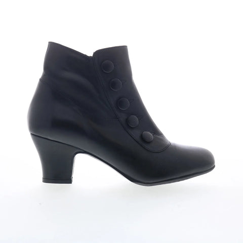 Miz Mooz Fredrick FREDRICK Womens Black Leather Zipper Ankle & Booties Boots
