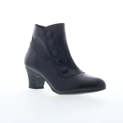 Miz Mooz Fredrick FREDRICK Womens Black Leather Zipper Ankle & Booties Boots