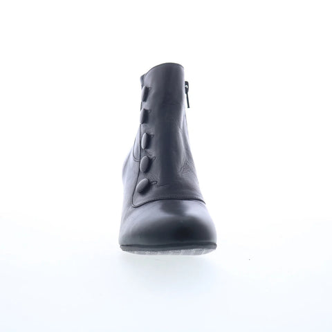 Miz Mooz Fredrick FREDRICK Womens Black Leather Zipper Ankle & Booties Boots
