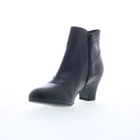 Miz Mooz Fredrick FREDRICK Womens Black Leather Zipper Ankle & Booties Boots
