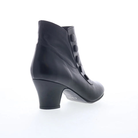 Miz Mooz Fredrick FREDRICK Womens Black Leather Zipper Ankle & Booties Boots
