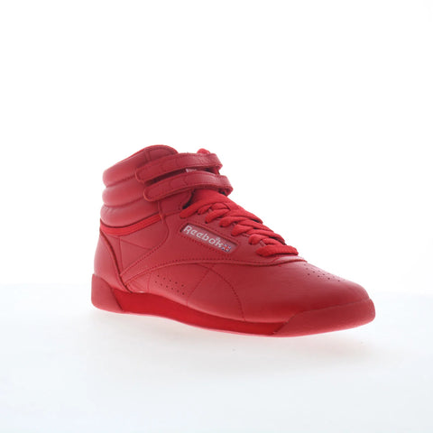 Reebok F/S HI Womens Red Synthetic Lace Up Lifestyle Sneakers Shoes