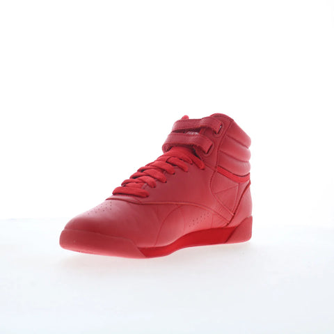 Reebok F/S HI Womens Red Synthetic Lace Up Lifestyle Sneakers Shoes