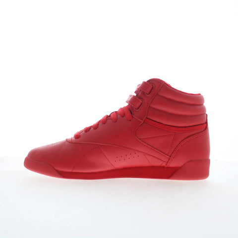 Reebok F/S HI Womens Red Synthetic Lace Up Lifestyle Sneakers Shoes