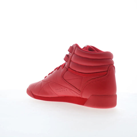 Reebok F/S HI Womens Red Synthetic Lace Up Lifestyle Sneakers Shoes