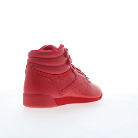 Reebok F/S HI Womens Red Synthetic Lace Up Lifestyle Sneakers Shoes