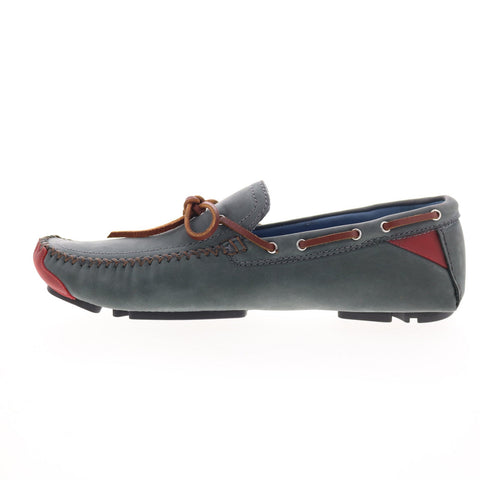 Robert Zur Frisco Mens Gray Nubuck Slip On Loafers & Slip Ons Boat Shoes