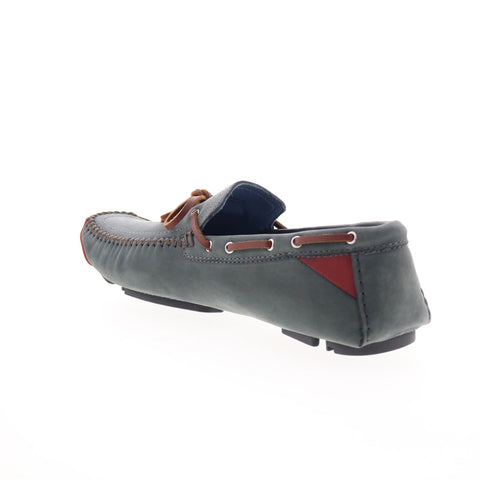 Robert Zur Frisco Mens Gray Nubuck Slip On Loafers & Slip Ons Boat Shoes
