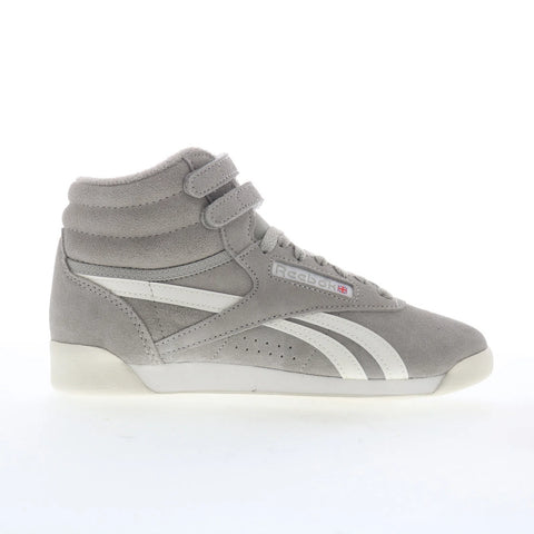 Reebok F/S HI Womens Gray Suede Lace Up Lifestyle Sneakers Shoes