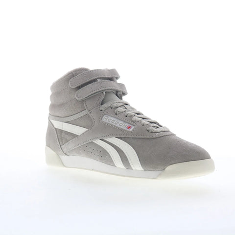 Reebok F/S HI Womens Gray Suede Lace Up Lifestyle Sneakers Shoes