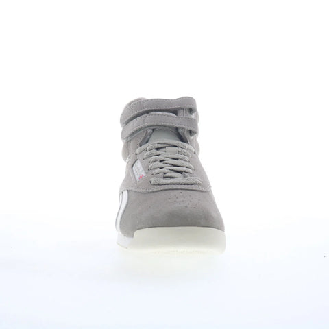 Reebok F/S HI Womens Gray Suede Lace Up Lifestyle Sneakers Shoes