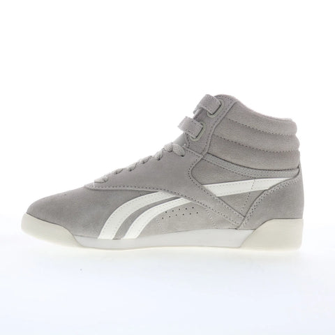 Reebok F/S HI Womens Gray Suede Lace Up Lifestyle Sneakers Shoes