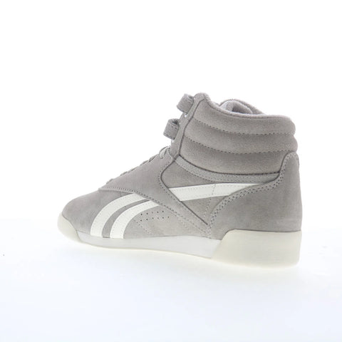 Reebok F/S HI Womens Gray Suede Lace Up Lifestyle Sneakers Shoes