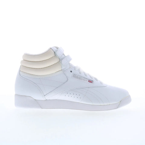 Reebok F/S HI Womens White Leather Lace Up Lifestyle Sneakers Shoes