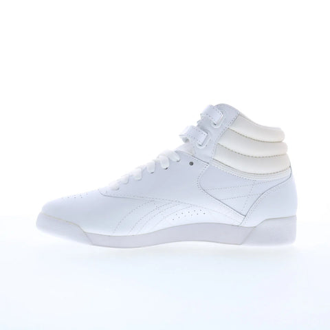 Reebok F/S HI Womens White Leather Lace Up Lifestyle Sneakers Shoes
