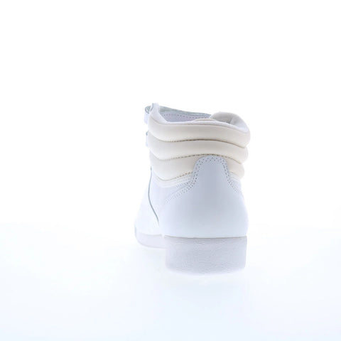 Reebok F/S HI Womens White Leather Lace Up Lifestyle Sneakers Shoes