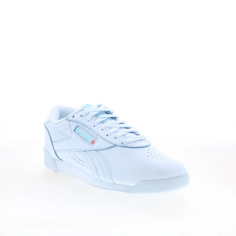 Reebok F/S LO Womens Blue Leather Lace Up Lifestyle Sneakers Shoes