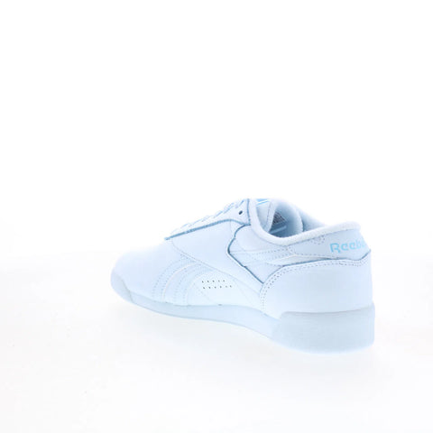 Reebok F/S LO Womens Blue Leather Lace Up Lifestyle Sneakers Shoes