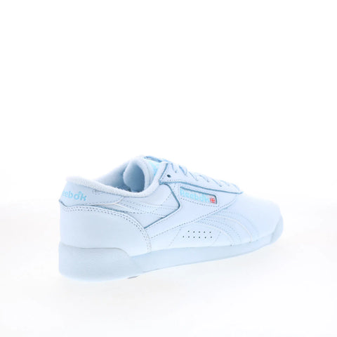 Reebok F/S LO Womens Blue Leather Lace Up Lifestyle Sneakers Shoes