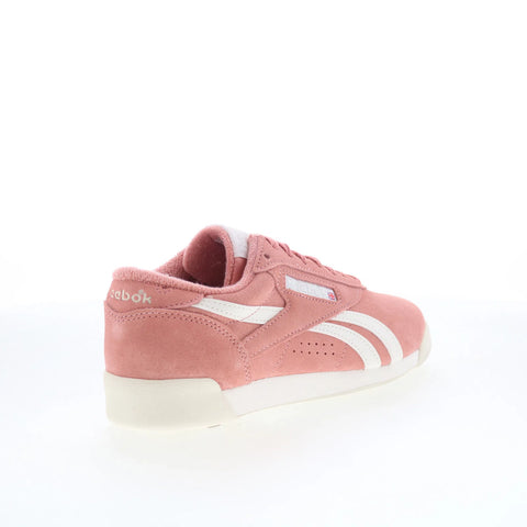Reebok F/S LO Womens Pink Suede Lace Up Lifestyle Sneakers Shoes