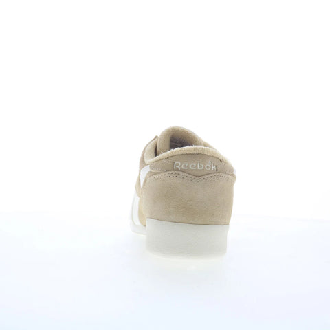 Reebok F/S LO Womens Beige Suede Lace Up Lifestyle Sneakers Shoes