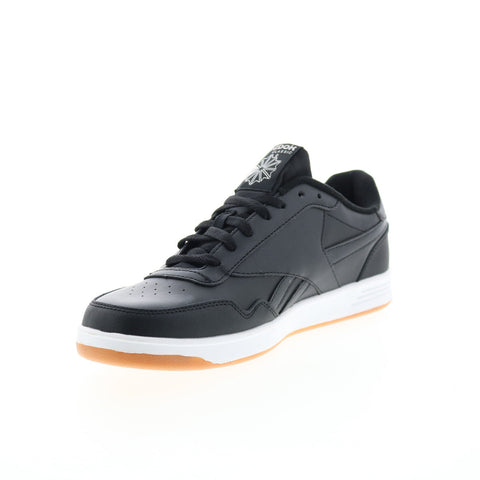Reebok Club Memt Mens Black Leather Lace Up Lifestyle Sneakers Shoes