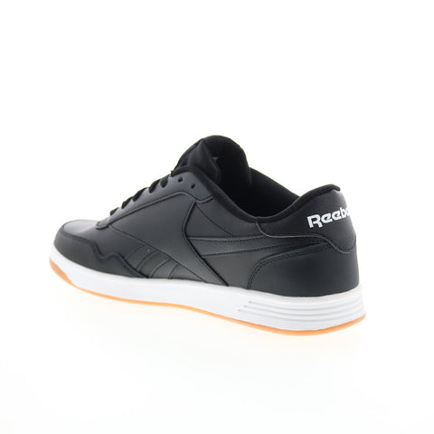 Reebok Club Memt Mens Black Leather Lace Up Lifestyle Sneakers Shoes