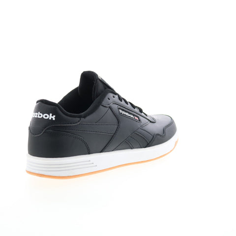 Reebok Club Memt Mens Black Leather Lace Up Lifestyle Sneakers Shoes