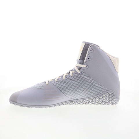 Adidas Mat Wizard 4 FU8168 Mens Gray Canvas Lace Up Athletic Wrestling Shoes