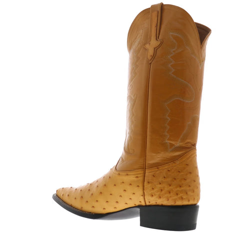 Ferrini Full Quill Ostrich X-Toe Mens Brown Wide Cowboy Western Boots