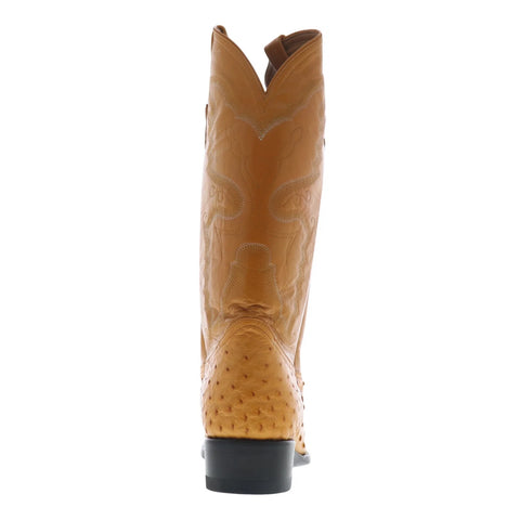 Ferrini Full Quill Ostrich X-Toe Mens Brown Wide Cowboy Western Boots