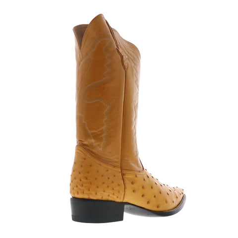 Ferrini Full Quill Ostrich X-Toe Mens Brown Wide Cowboy Western Boots