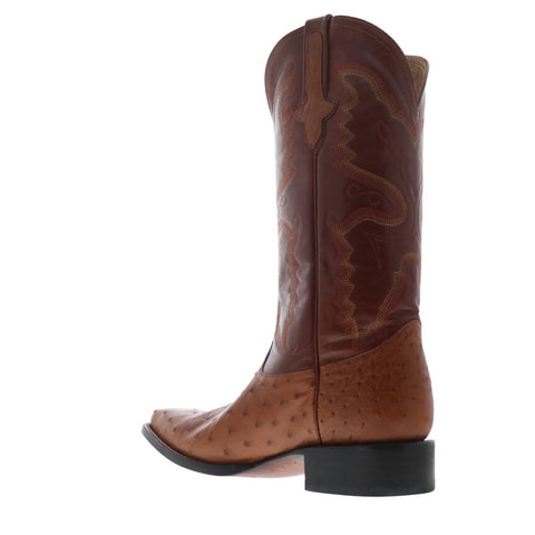 Ferrini Full Quill Ostrich X-Toe Mens Brown Wide Cowboy Western Boots