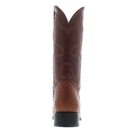 Ferrini Full Quill Ostrich X-Toe Mens Brown Wide Cowboy Western Boots