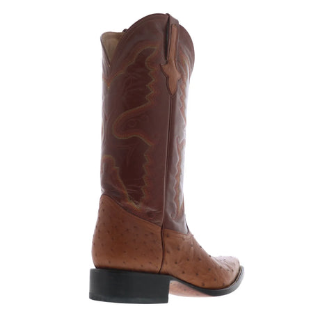 Ferrini Full Quill Ostrich X-Toe Mens Brown Wide Cowboy Western Boots