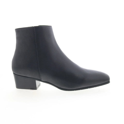 Aquatalia Fuoco L334501 Womens Black Leather Zipper Ankle & Booties Boots